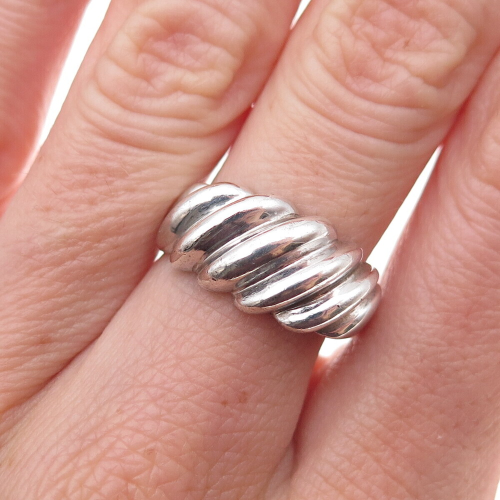 Chapal Zenray 925 Sterling Silver Vintage Modernist Oxidized Ring Size 6.75